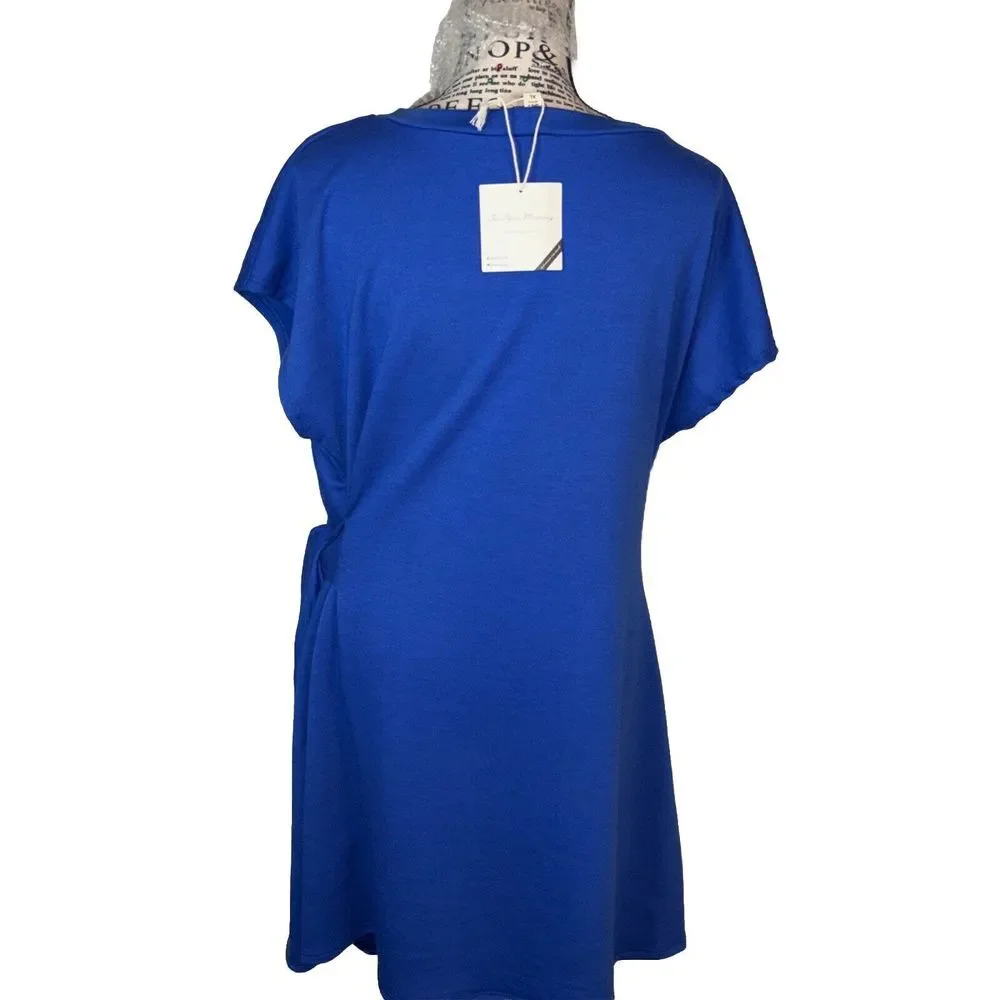 See You Monday Royal Blue Side-Tie Midi Dress - Picture 4 of 6